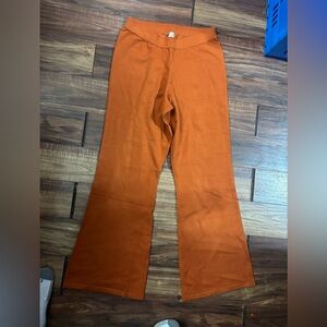 Wynn layers xs burnt orange wide leg pants casual soft jersey style flare office
